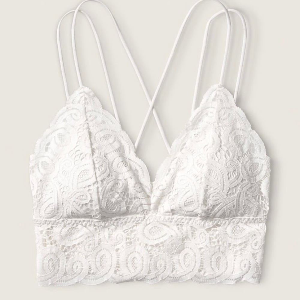 PINK white bralette